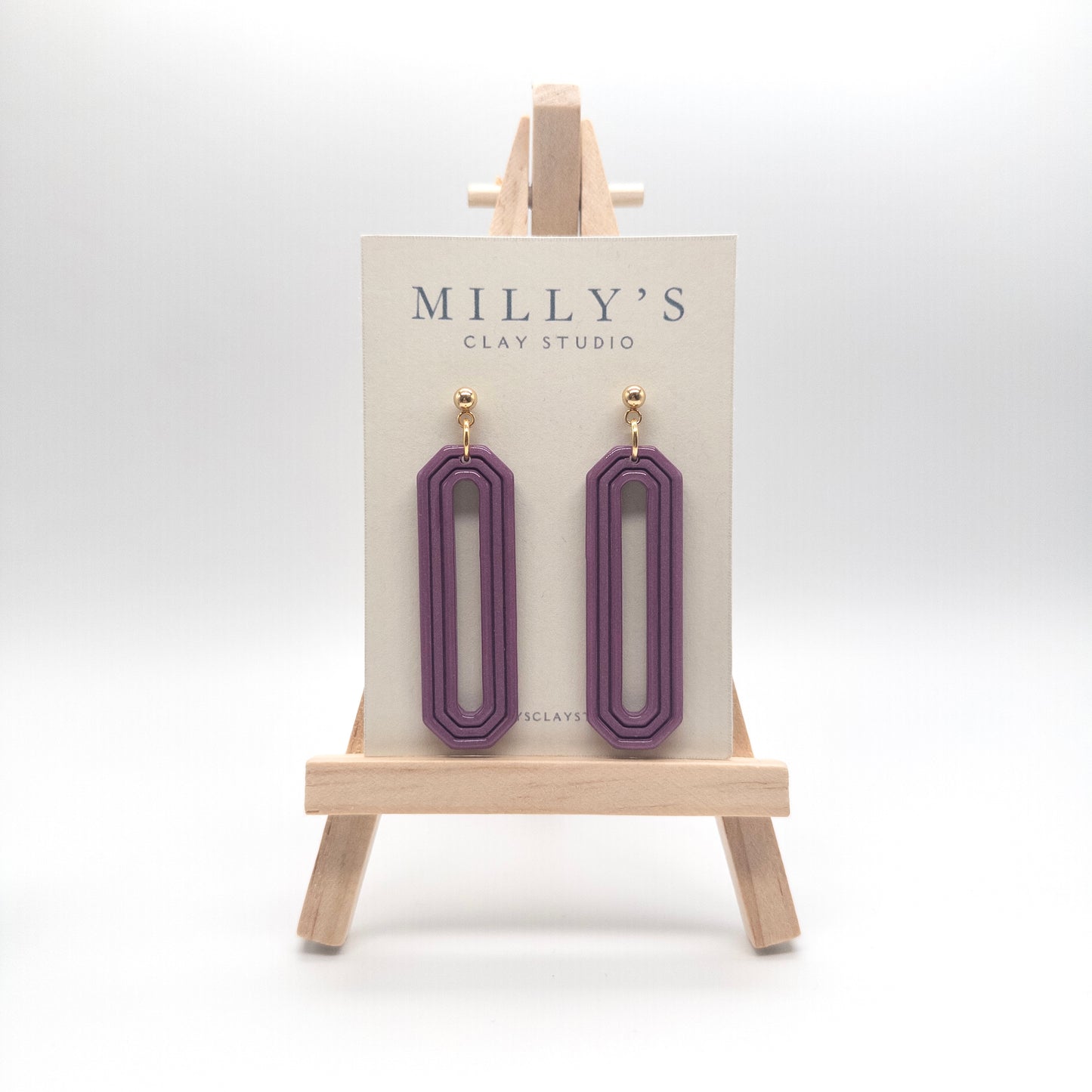 Long Octagon Dangle Earrings