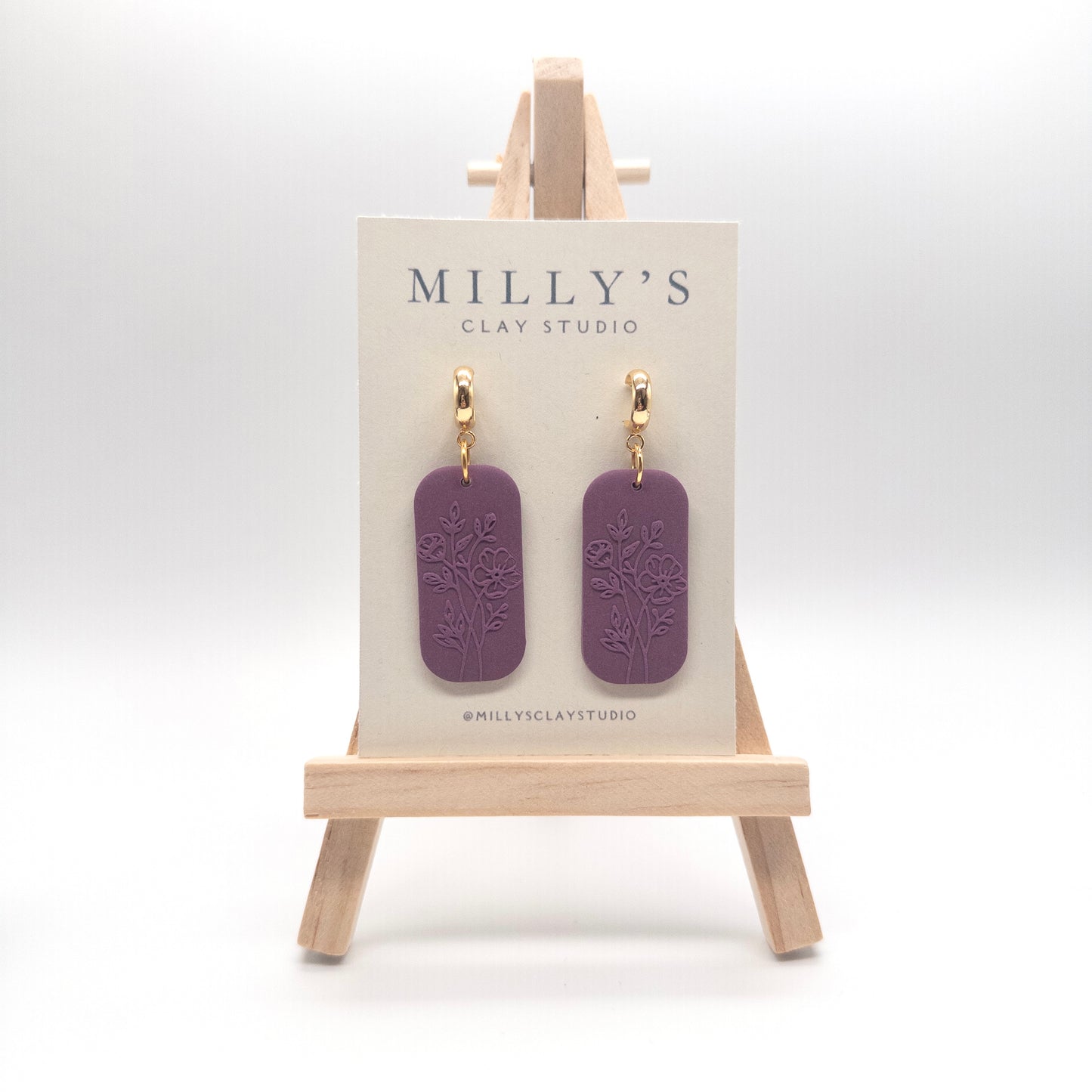 Embossed Floral Huggie Earrings