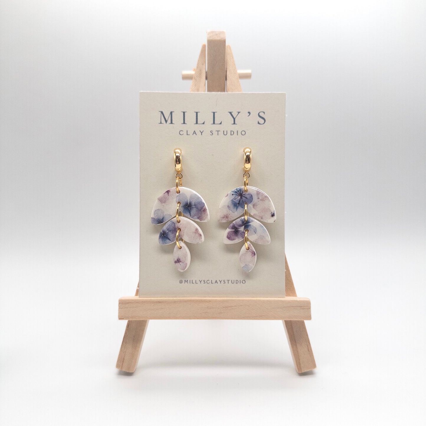 3-Tier Floral Print Huggie Earrings