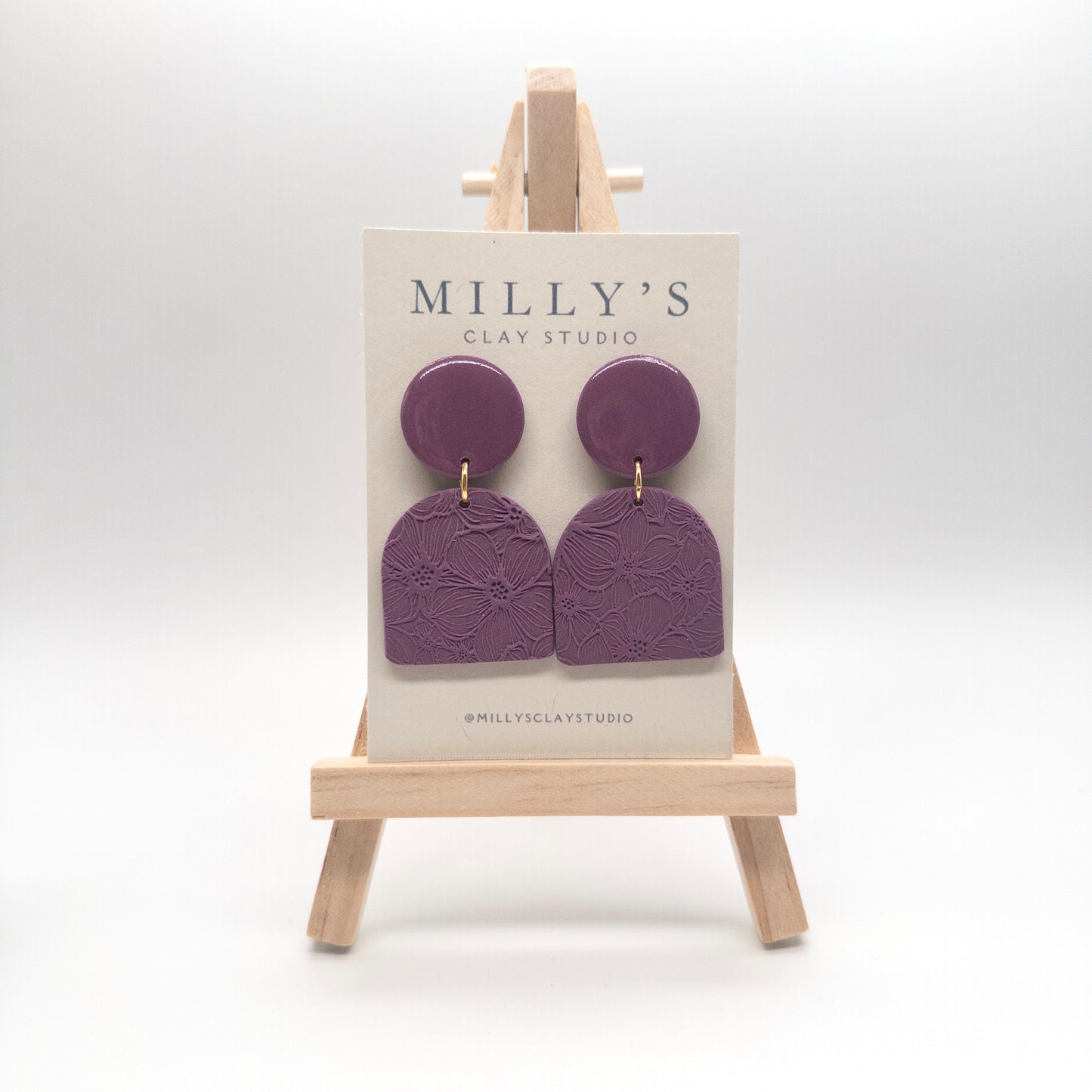 Embossed Floral Arch Earrings