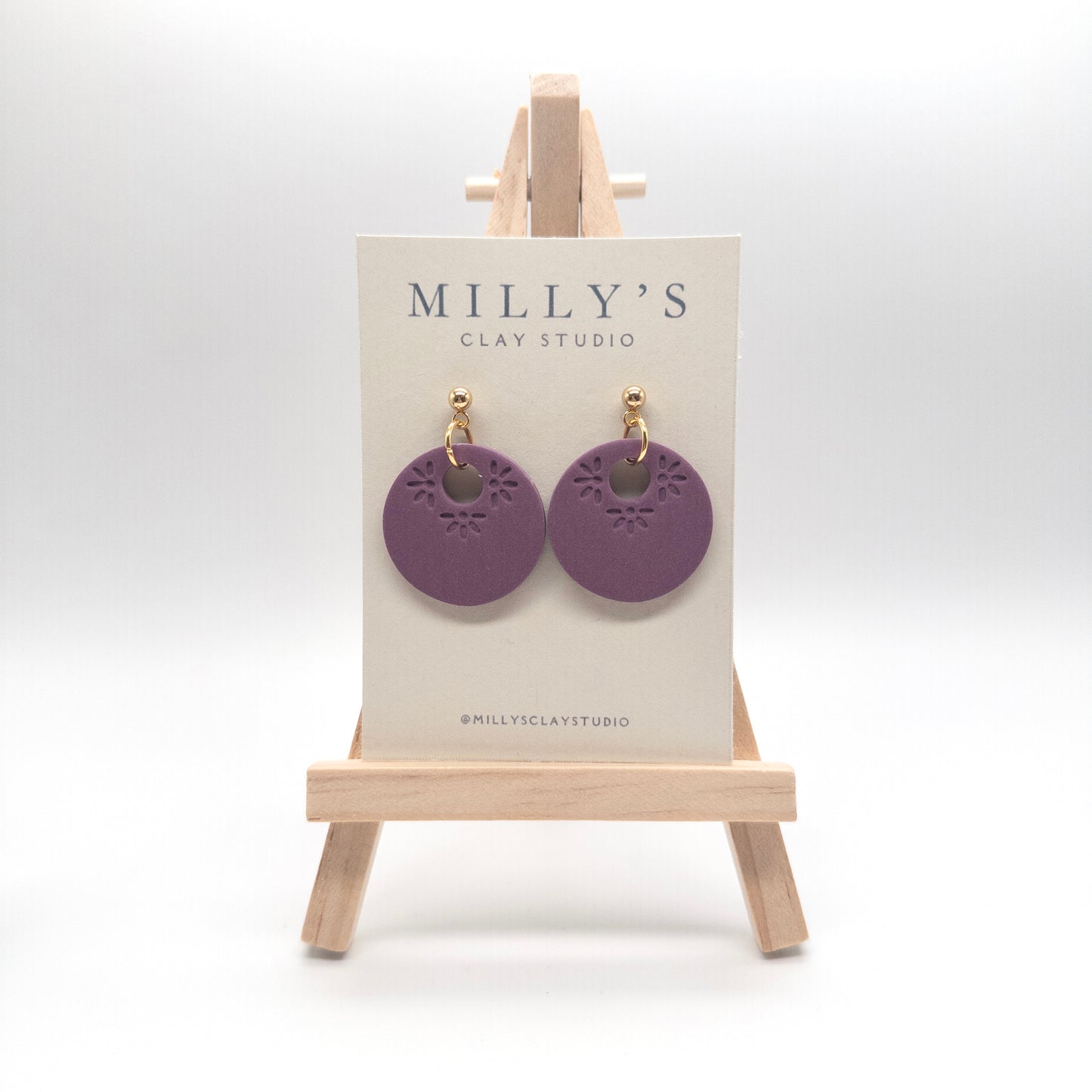 Embossed Circle Dangle Earrings