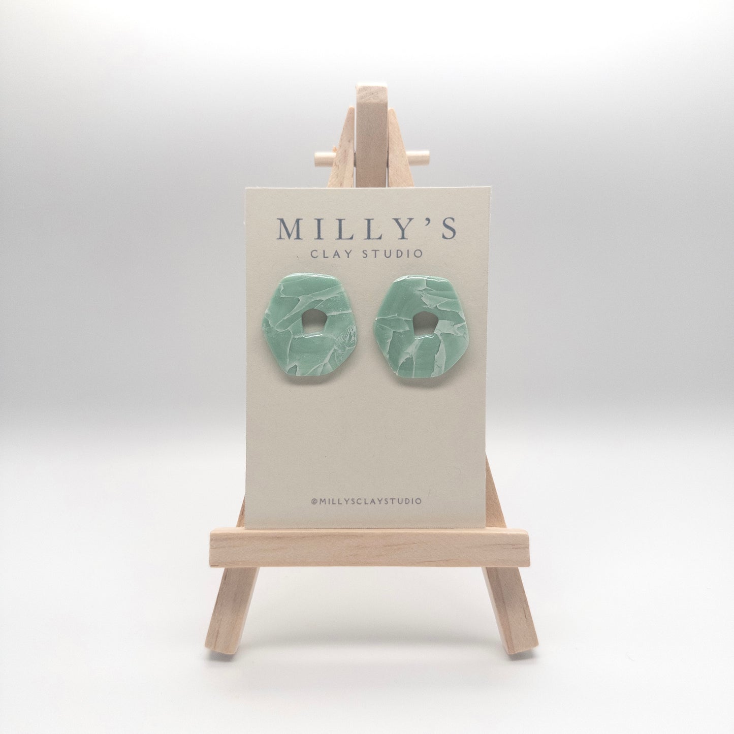 Faux Stone Donut Studs
