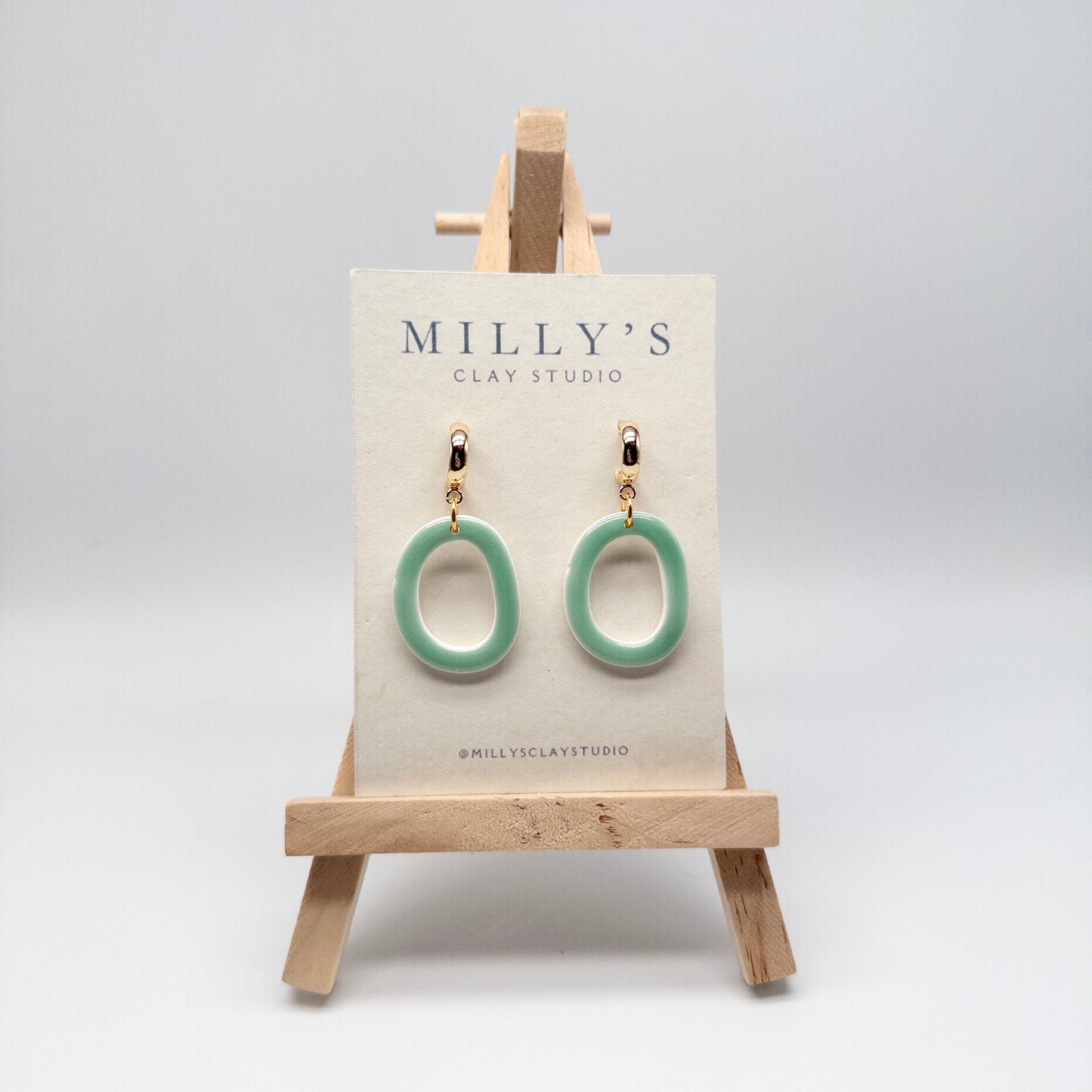 Green Resin Organic Oval Huggies