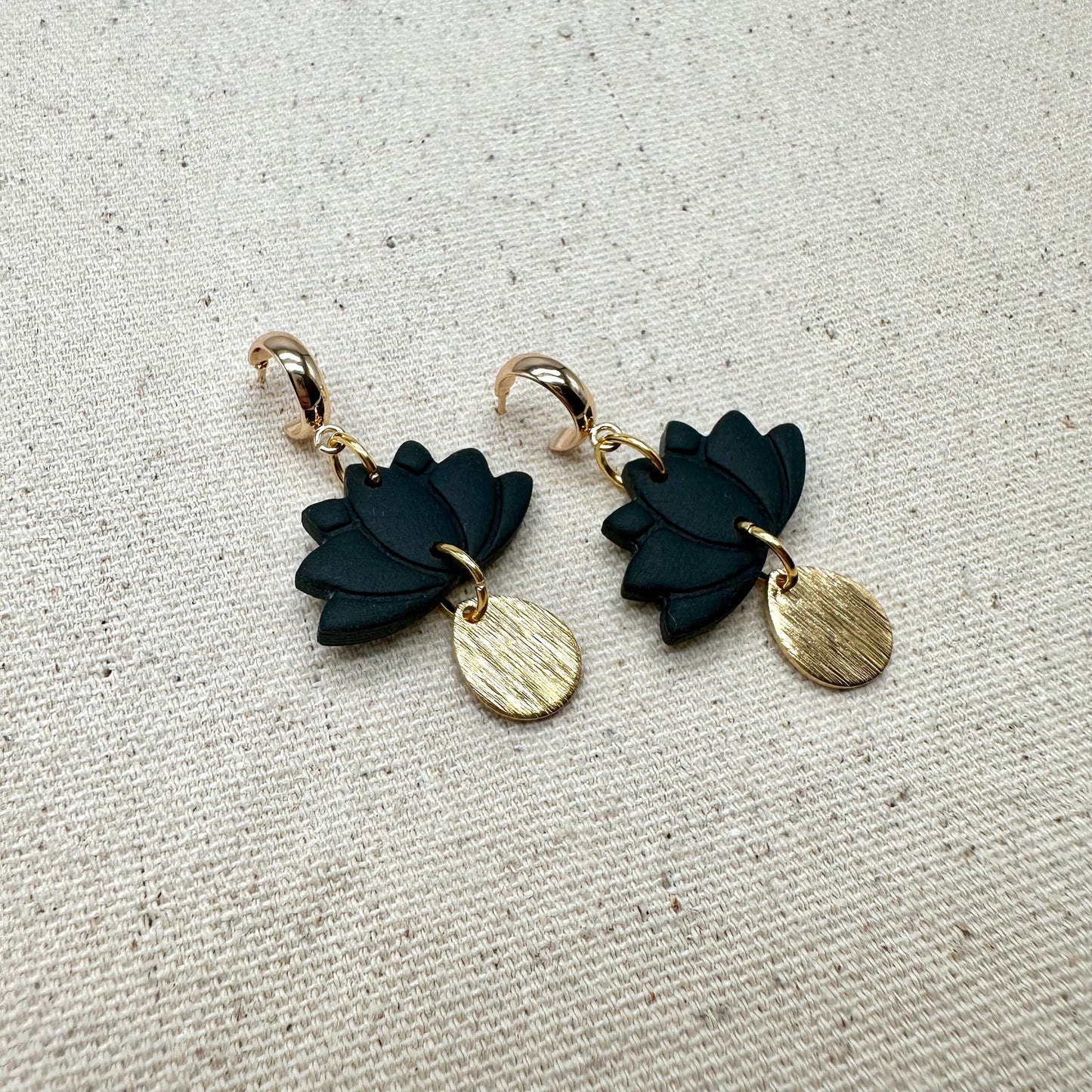 Lotus Charm Dangle Earrings