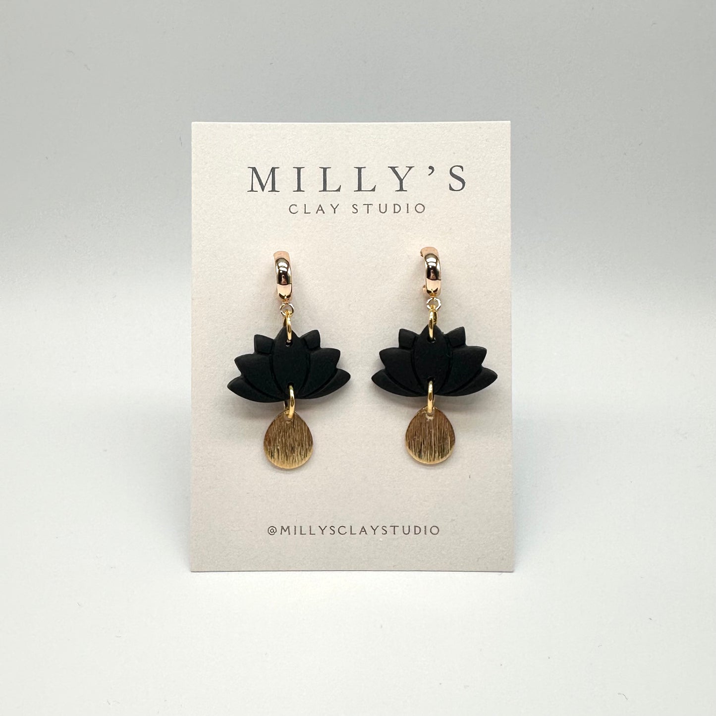 Lotus Charm Dangle Earrings