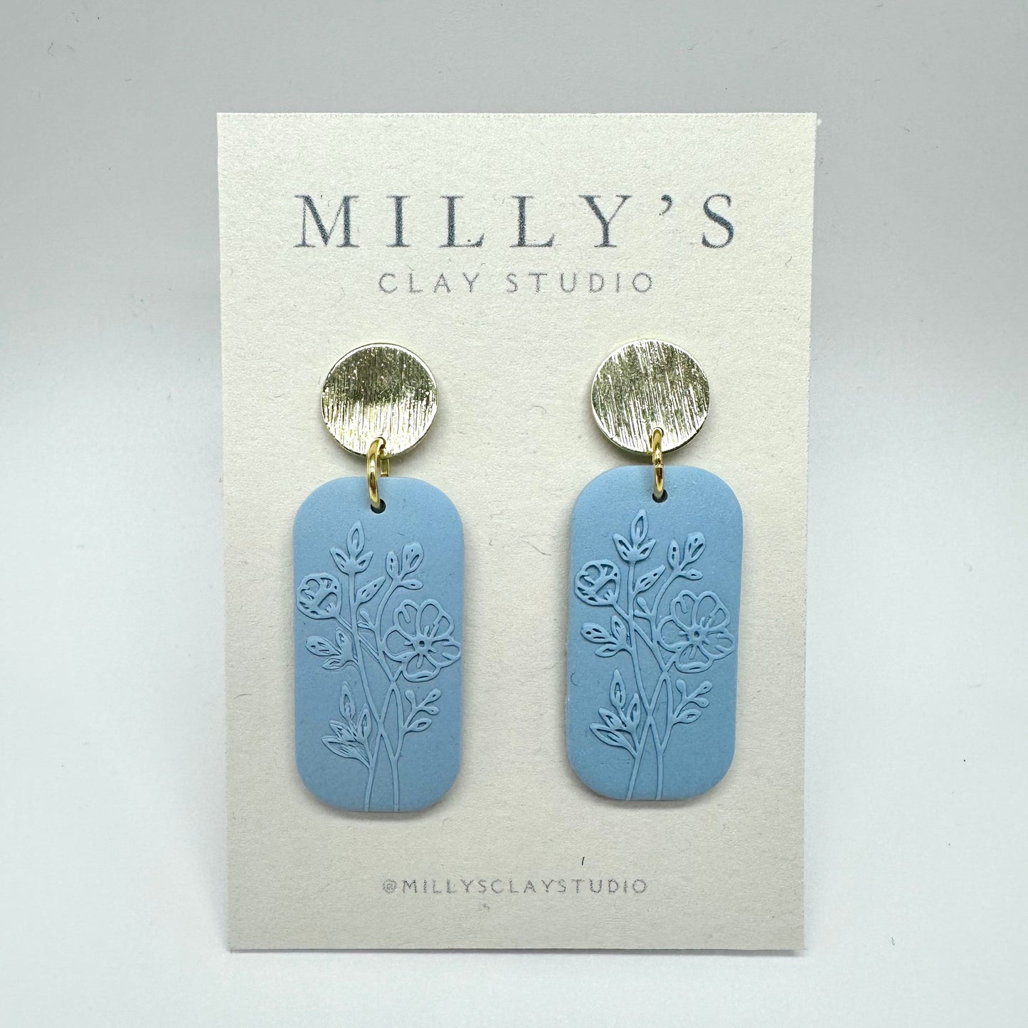 Embossed Floral Dangle Earrings