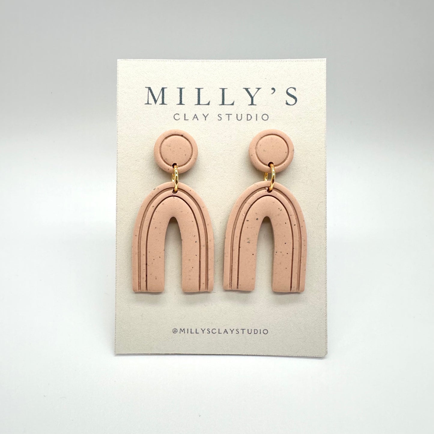 Sand Organic Arch Dangle Earrings
