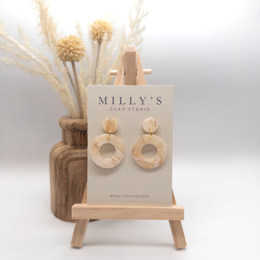 Faux Stone Circle Earrings