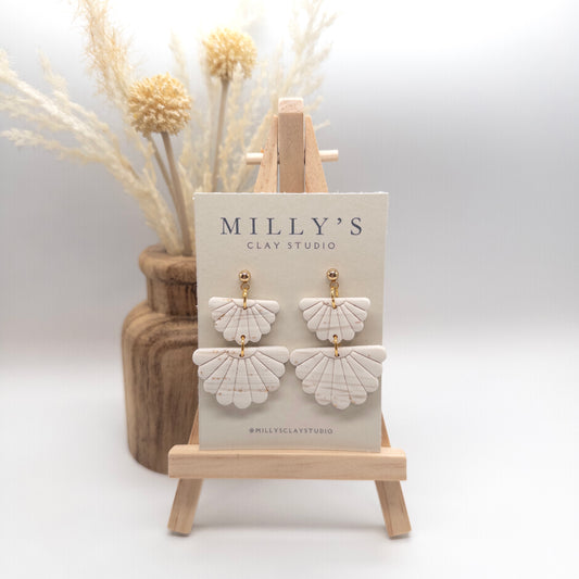 Large Striped Shell Earrings