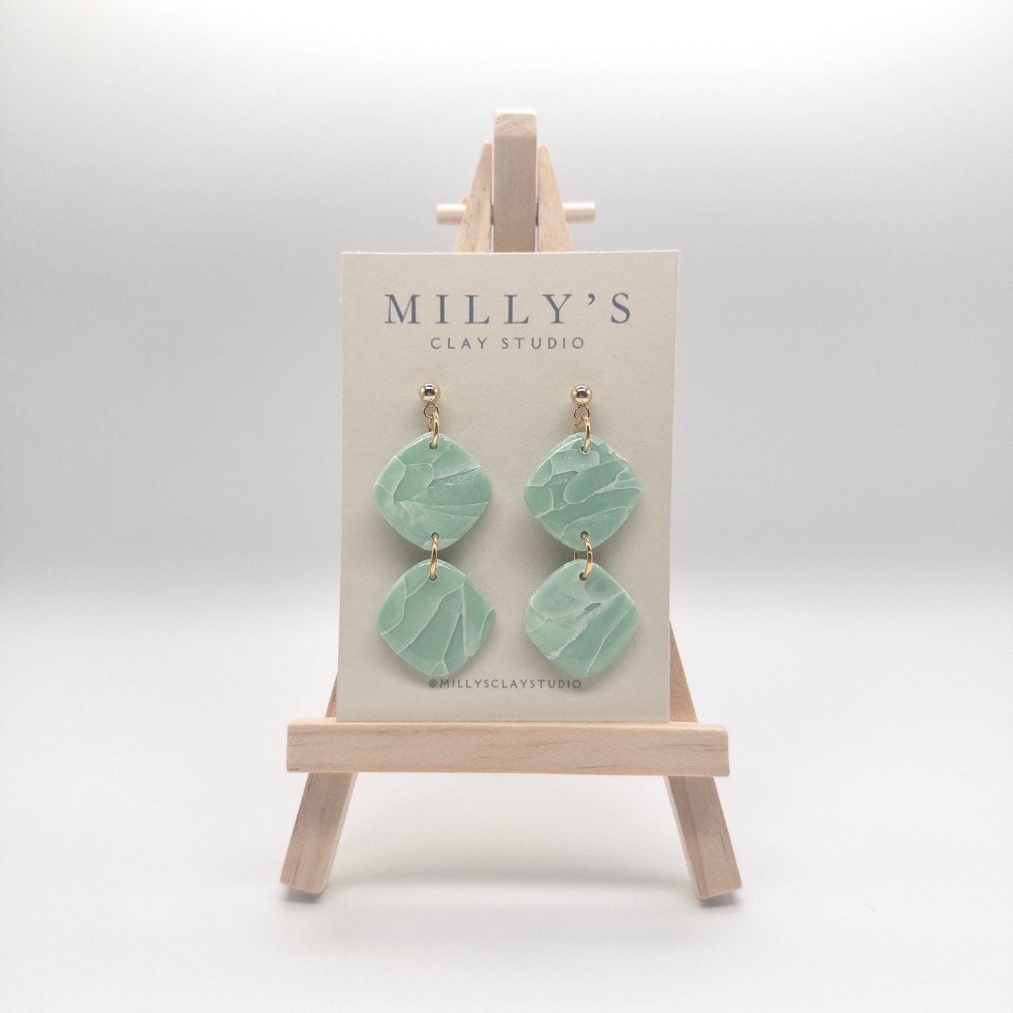Faux Stone 2-Tier Dangle Earrings
