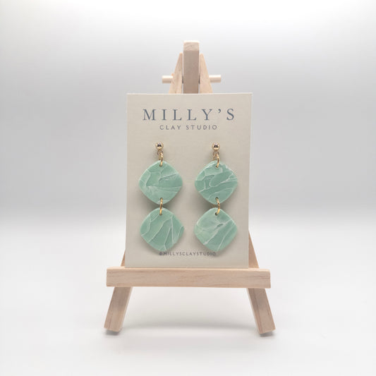 Faux Stone 2-Tier Dangle Earrings