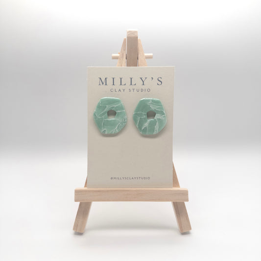 Faux Stone Donut Studs
