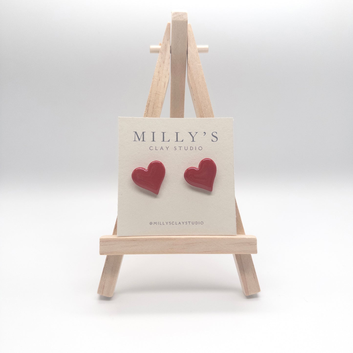 Glossy Heart Studs