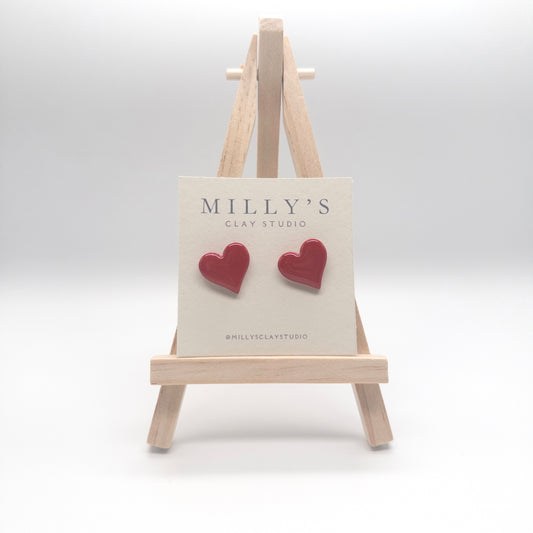 Glossy Heart Studs