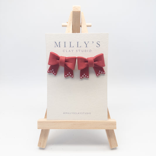 Polka Dot Bow Studs