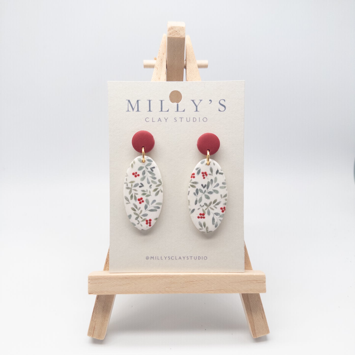 Holly Print Dangles