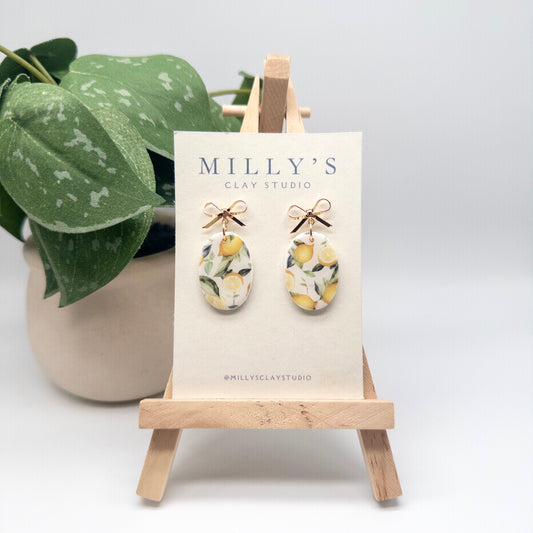 Lemon Drop Bow Earrings