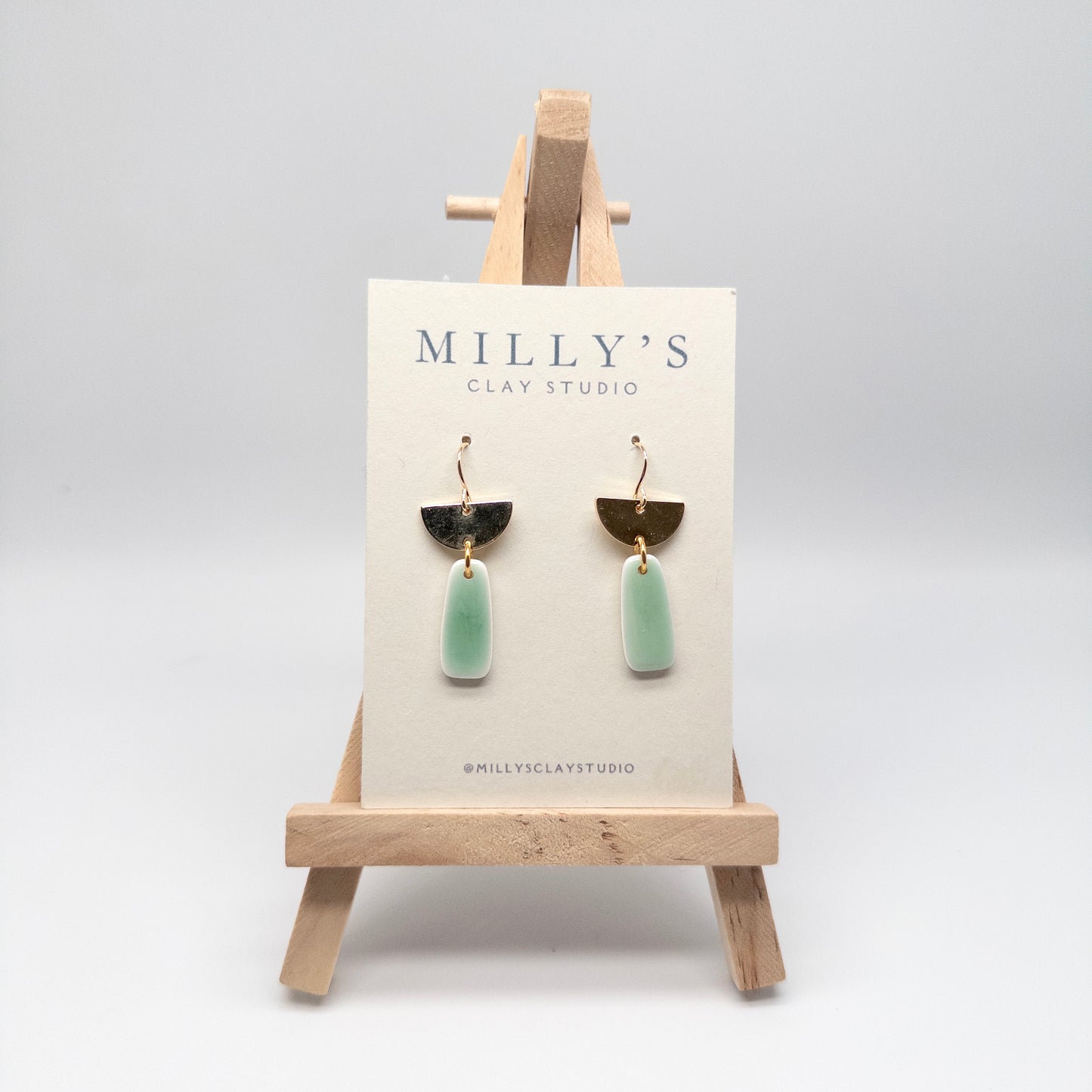 Green Resin Organic Rectangle Dangles
