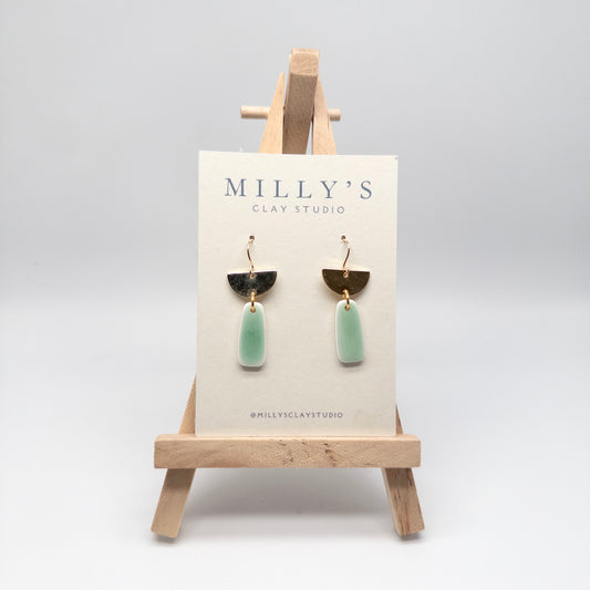 Green Resin Organic Rectangle Dangles