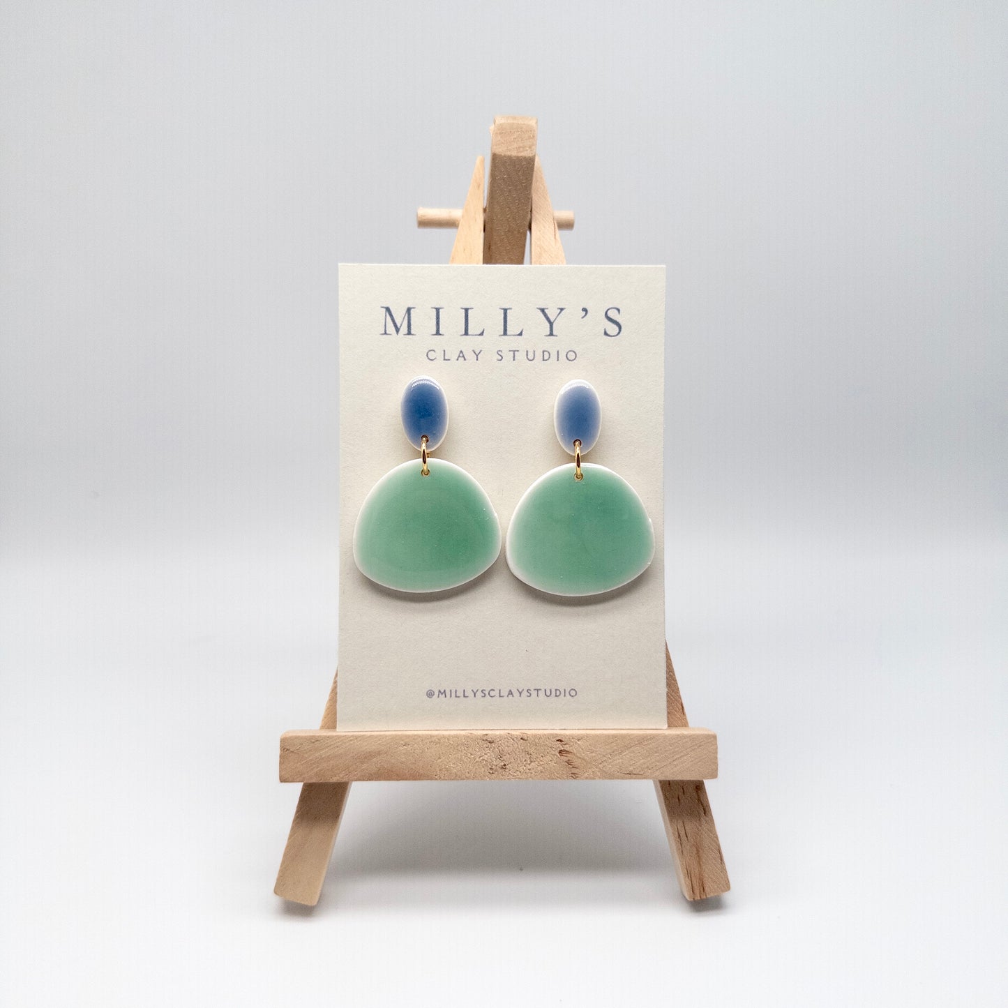 Green & Blue Oversized Resin Earrings