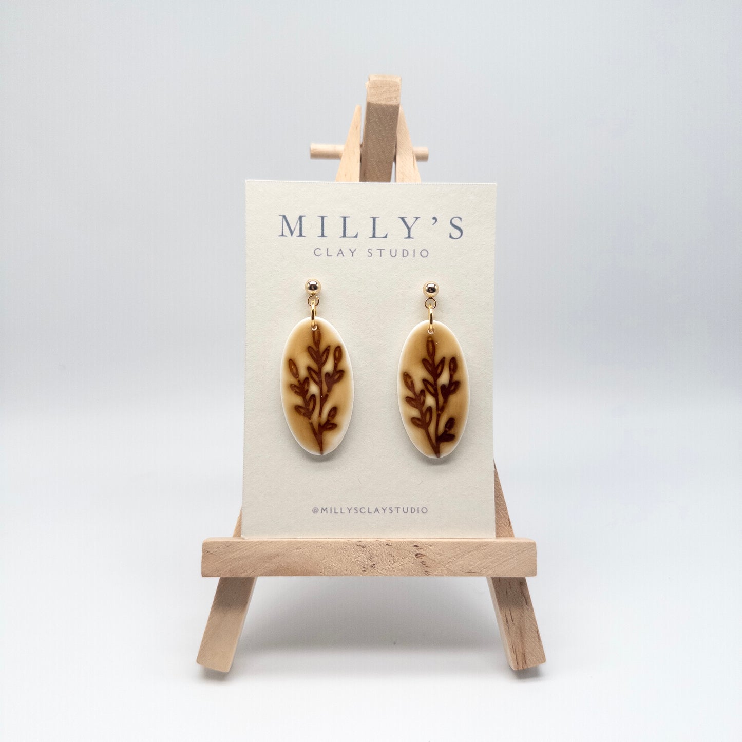 Amber Resin Flower Dangle Earrings