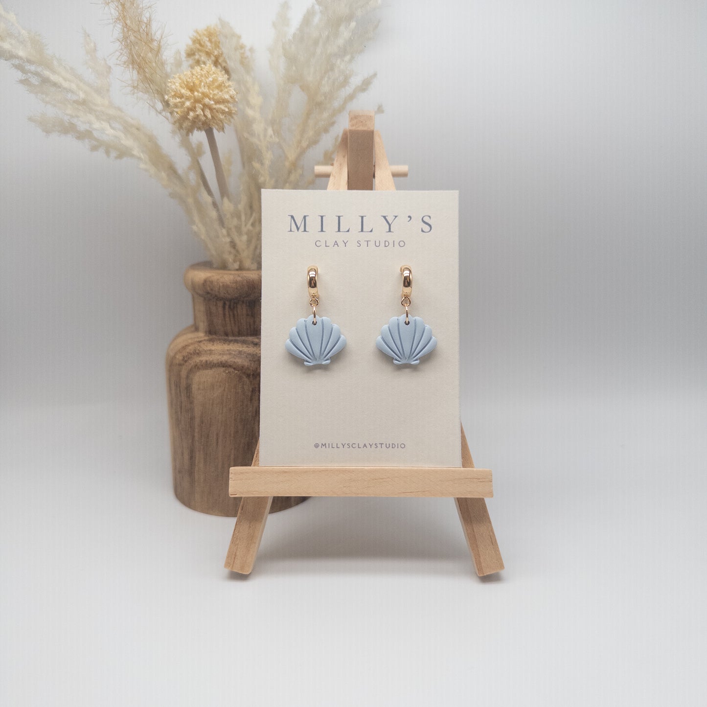 Small Scallop Shell Huggies
