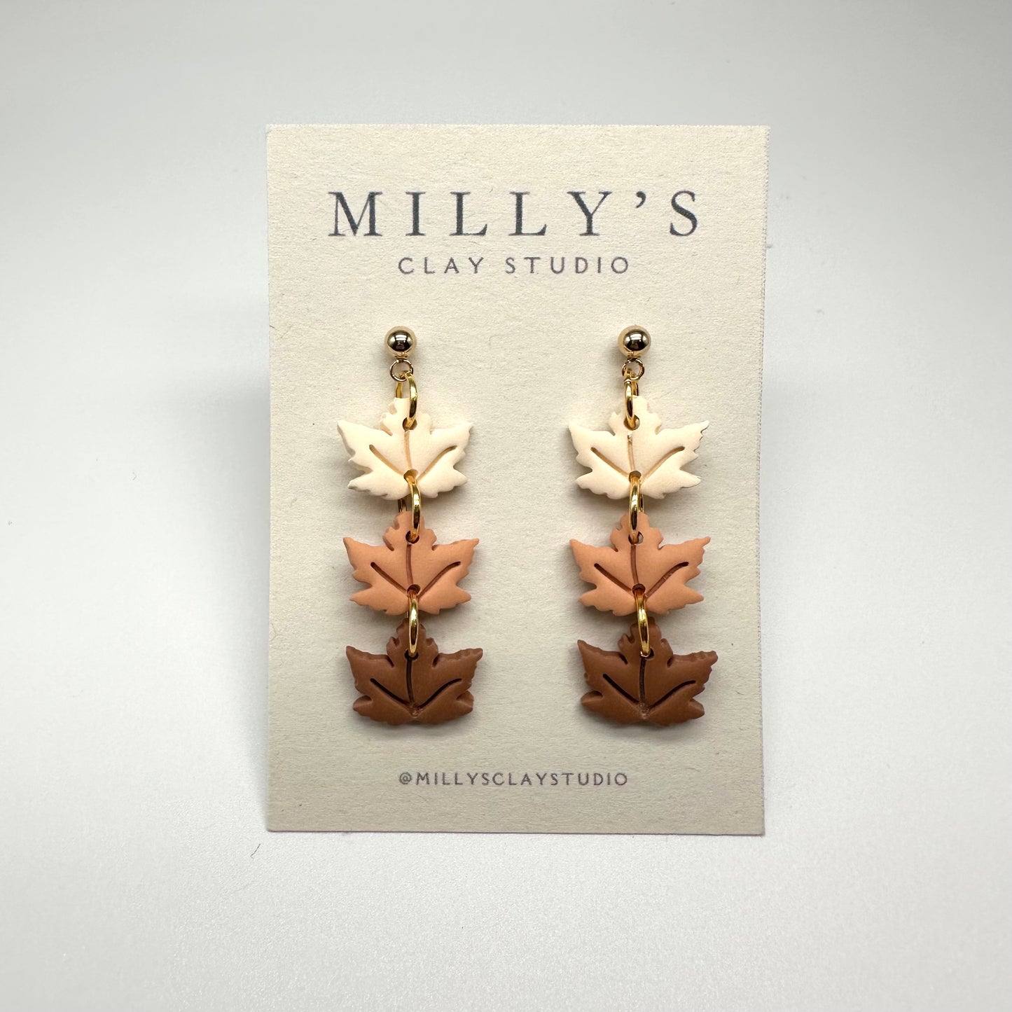 Ombre Maple Leaf Dangle Earrings