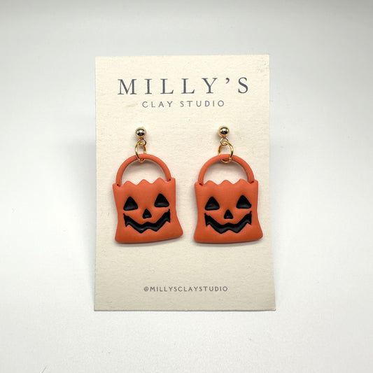 Halloween Treat Bag Dangle Earrings